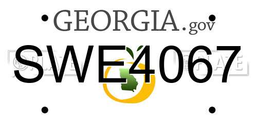 SWE4067 Georgia License Plate