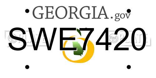 SWE7420 Georgia License Plate