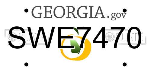 SWE7470 Georgia License Plate