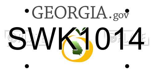 SWK1014 Georgia License Plate