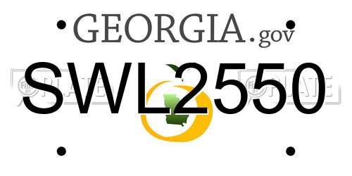 SWL2550 Georgia License Plate