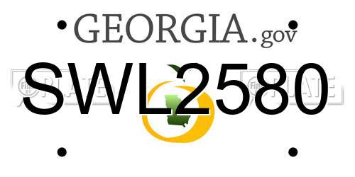 SWL2580 Georgia License Plate