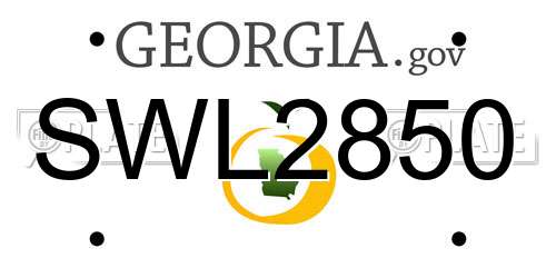 SWL2850 Georgia License Plate