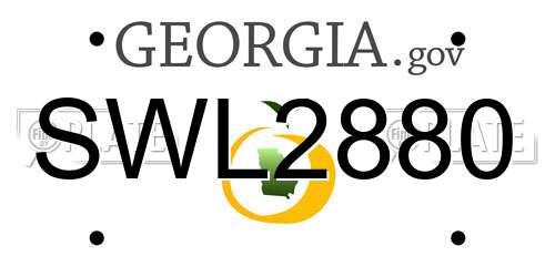 SWL2880 Georgia License Plate