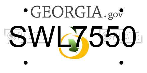 SWL7550 Georgia License Plate