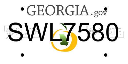 SWL7580 Georgia License Plate