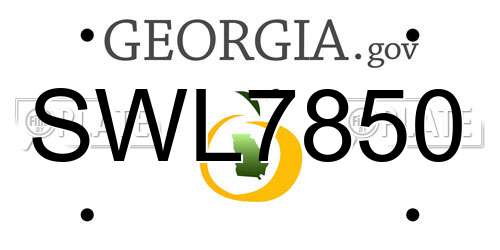SWL7850 Georgia License Plate