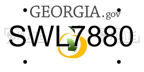 SWL7880 Georgia License Plate