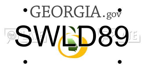 SWLD89 Georgia License Plate