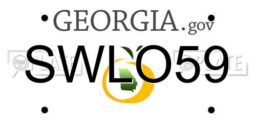SWLO59 Georgia License Plate