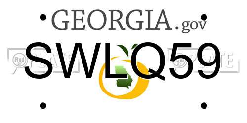 SWLQ59 Georgia License Plate