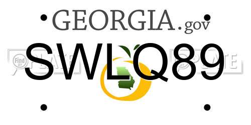 SWLQ89 Georgia License Plate