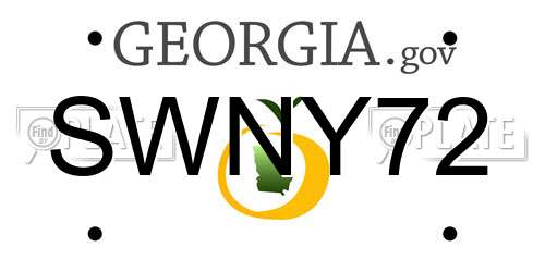 SWNY72 Georgia License Plate