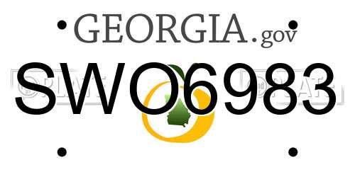 SWO6983 Georgia License Plate