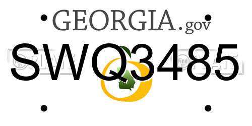 SWQ3485 Georgia License Plate