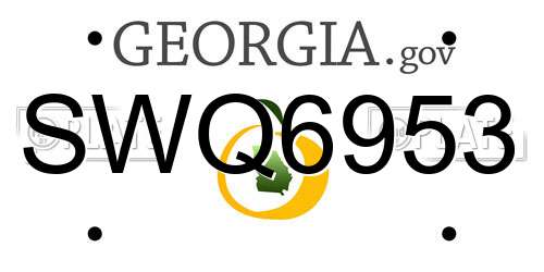 SWQ6953 Georgia License Plate