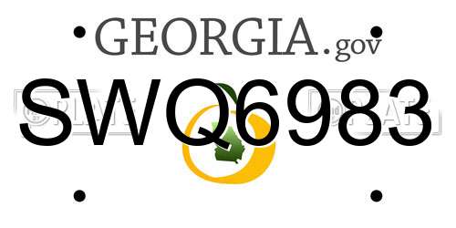 SWQ6983 Georgia License Plate