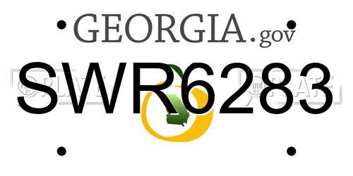 SWR6283 Georgia License Plate