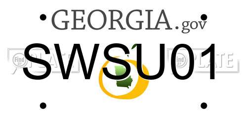 SWSU01 Georgia License Plate