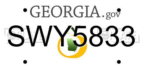 SWY5833 Georgia License Plate