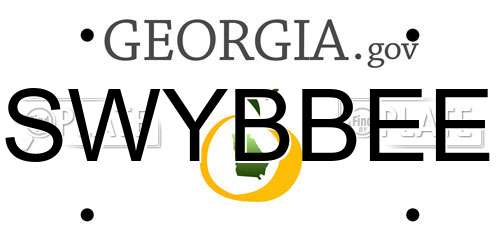 SWYBBEE Georgia License Plate