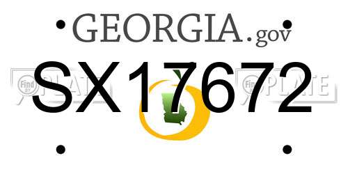 SX17672 Georgia License Plate