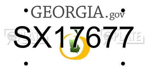 SX17677 Georgia License Plate