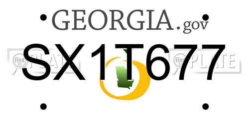 SX1T677 Georgia License Plate