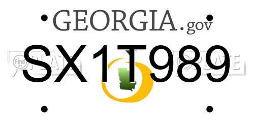 SX1T989 Georgia License Plate