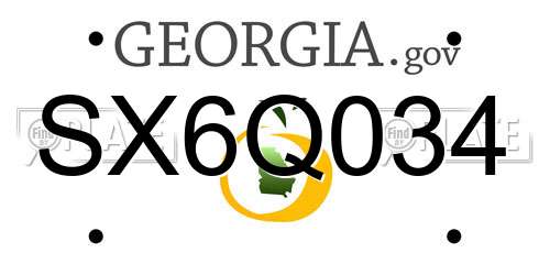 SX6Q034 Georgia License Plate