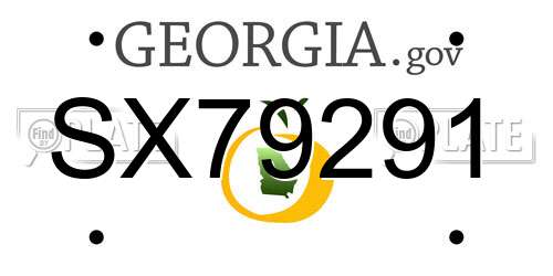 SX79291 Georgia License Plate