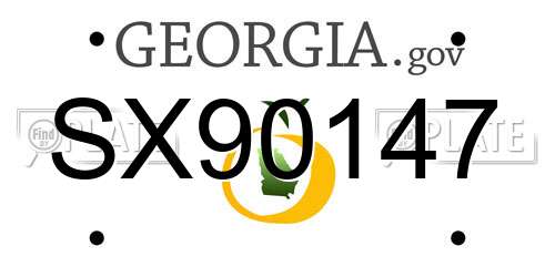 SX90147 Georgia License Plate