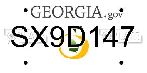 SX9D147 Georgia License Plate