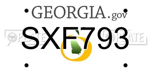 SXF793 Georgia License Plate