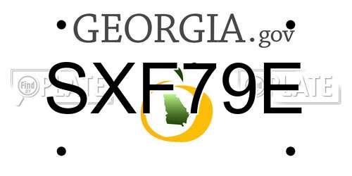 SXF79E Georgia License Plate