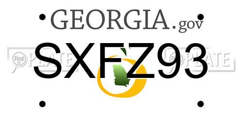SXFZ93 Georgia License Plate