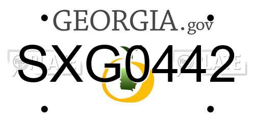 SXG0442 Georgia License Plate