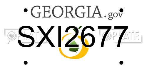 SXI2677 Georgia License Plate