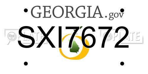 SXI7672 Georgia License Plate