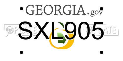 SXL905 Georgia License Plate