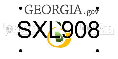 SXL908 Georgia License Plate