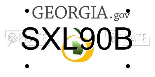 SXL90B Georgia License Plate