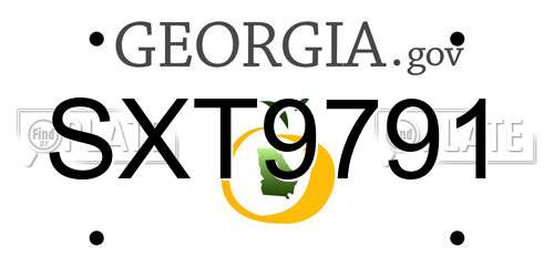 SXT9791 Georgia License Plate