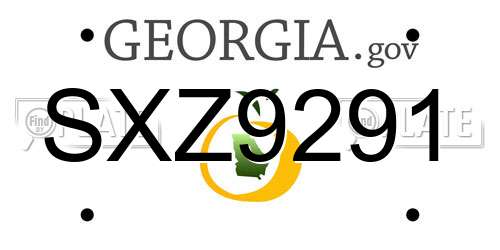 SXZ9291 Georgia License Plate