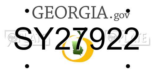 SY27922 Georgia License Plate