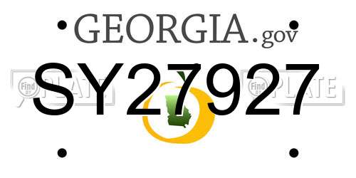 SY27927 Georgia License Plate