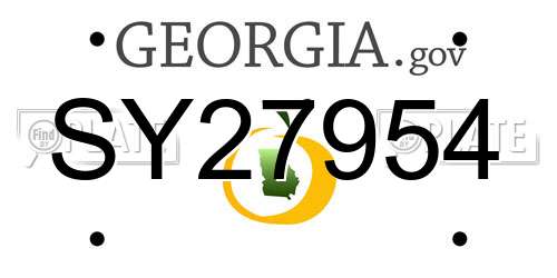 SY27954 Georgia License Plate