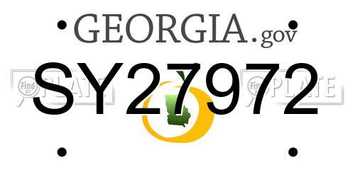 SY27972 Georgia License Plate