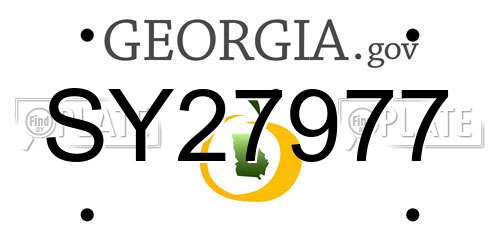 SY27977 Georgia License Plate