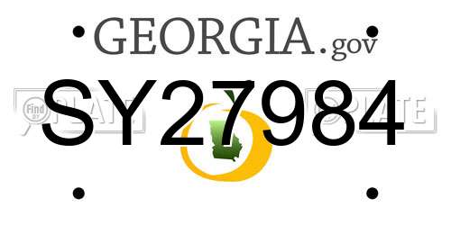 SY27984 Georgia License Plate